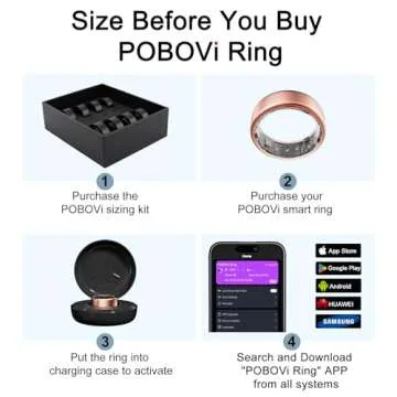 POBOVi Smart Ring - Health & Sleep Tracker, SpO2, Heart Rate Monitor & Stress Management, NFC Wireless Charging, 6-Day Battery, Water-Resistant(IP68), iOS/Android Compatible(Rose Gold, 10)