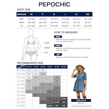 Pepochic Womens Summer Denim Dress Button Down Short Sleeve Babydoll Dress Puff Sleeve Flowy Jean Dress Blue