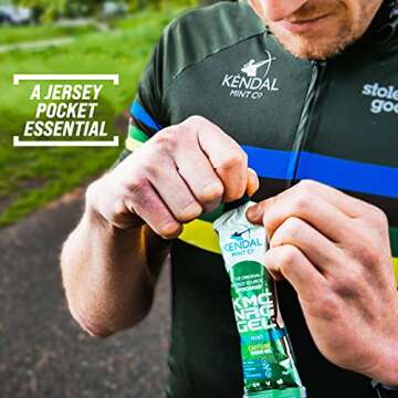 KMC NRG Gel+: Mint Flavoured Caffeine Energy Gel (12 x 70g) by Kendal Mint Co.