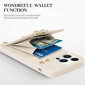 LAMEEKU Compatible with iPhone 13 Pro Wallet Case with Card Holder, 6.1'', 360°Rotation Ring Stand,...