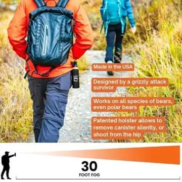 UDAP Pepper Power 12VHP Safety Orange Bear Spray Self Defense Deterrent with Hip Holster and Belt for Camping, Hiking, Fishing, Powerful Blast Pattern, 30 feet Fog Barrier, 7.9 oz