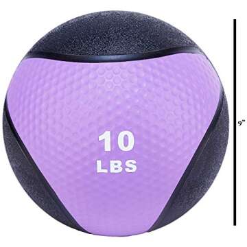 Fitvids Workout Exercise Fitness Weighted Medicine Ball, Wall Ball and Slam Ball​, Medicine Ball​, 10 Pounds