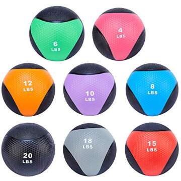 Fitvids Workout Exercise Fitness Weighted Medicine Ball, Wall Ball and Slam Ball​, Medicine Ball​, 10 Pounds