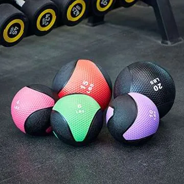Fitvids Workout Exercise Fitness Weighted Medicine Ball, Wall Ball and Slam Ball​, Medicine Ball​, 10 Pounds