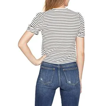 BCBGeneration Puff Sleeve T-Shirt for Women - Black/White