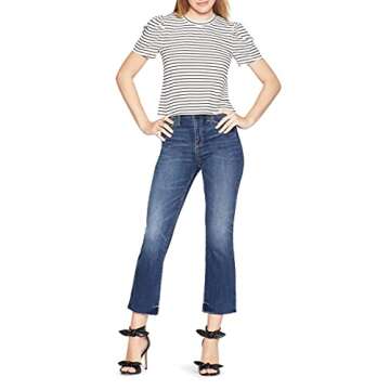 BCBGeneration Puff Sleeve T-Shirt for Women - Black/White