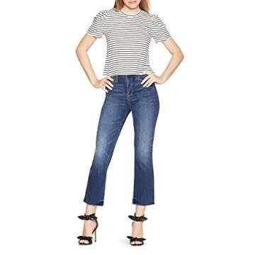 BCBGeneration Puff Sleeve T-Shirt for Women - Black/White