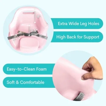 Upseat Baby Floor Seat Booster Chair for Sitting Up with Removable Tray for Meals and Playtime, Developed with Physical Therapists for Safe and Healthy Hip Development and Posture (Pink)