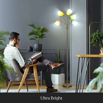 Brightech Medusa LED Multi-Head Floor Lamp for Living Spaces
