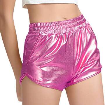 Metallic Shorts for Women Sparkly Hot Pants X-Small