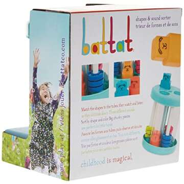 Battat – Shape Sorter – Colorful Sorting Toy – 3 Shapes & Sounds – Educational & Developmental Toy for Toddlers – 18 Months + – Shapes and Sound Sorter