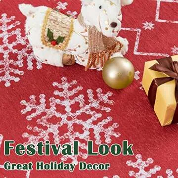 Jinchan 3x5 Christmas Snowflake Area Rug for Holiday Decor