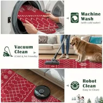 Jinchan 3x5 Christmas Snowflake Area Rug for Holiday Decor