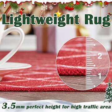 Jinchan 3x5 Christmas Snowflake Area Rug for Holiday Decor