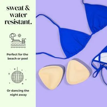 love & nuuna Double Sided Sticky Push Up Bra Inserts - Reusable Adhesive Bra with Padding - Sticky Bra for Dresses Bikinis and Bathing Suit Inserts Size Extra Small Nude