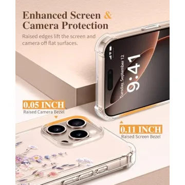 GVIEWIN iPhone 16 Pro Max Floral Case & Protectors