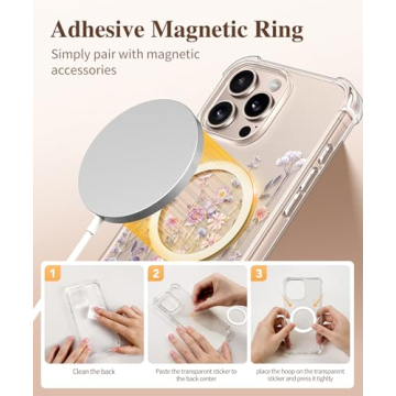 GVIEWIN iPhone 16 Pro Max Floral Case & Protectors