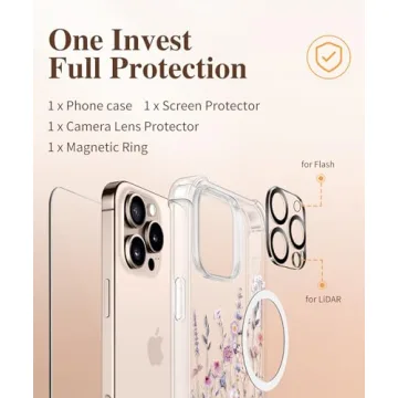 GVIEWIN iPhone 16 Pro Max Floral Case & Protectors