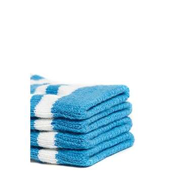 Nothing But Love Pets Toy/Small Dog Non Slip 2 Sock Packs (8 pcs) for Yorkie Pom Maltese Chihuahua (Small Plus Size, Blue, White, Striped)