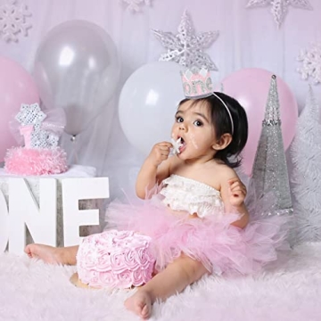 Agkvw Winter Onederland Snowflake Crown for 1st Birthday