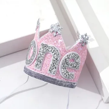 Agkvw Winter Onederland Snowflake Crown for 1st Birthday