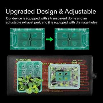 VIVOSUN 6-Pack Seed Starter Trays, 72-Cell Seed Starter Kit with Humidity Dome, Flat Reusable Plant ...