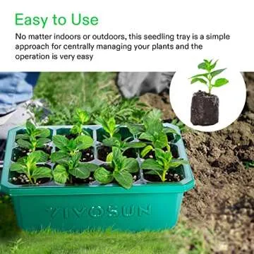VIVOSUN 6-Pack Seed Starter Trays, 72-Cell Seed Starter Kit with Humidity Dome, Flat Reusable Plant Germination Trays with Drain Hole, Green Propagation Tray for Planting Seeds
