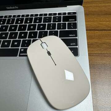 PEIBO Bluetooth Wireless Mouse for Laptop mac MacBook ipad MacBook air MacBook pro pc Desktop Computer Windows Chromebook Notebook (Cream White)