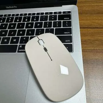 PEIBO Bluetooth Wireless Mouse for Laptop mac MacBook ipad MacBook air MacBook pro pc Desktop Computer Windows Chromebook Notebook (Cream White)