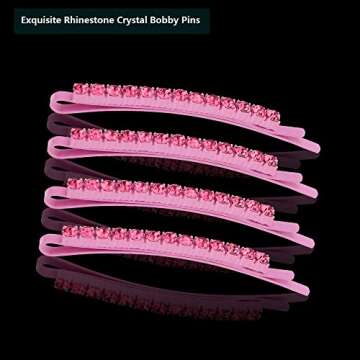 Amariver 24 Pcs Rhinestone Bobby Pins for Glam Hair Styling