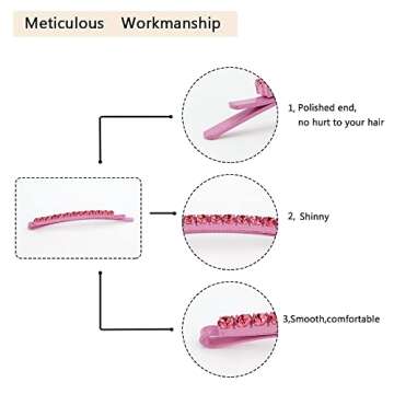 Amariver 24 Pcs Rhinestone Bobby Pins for Glam Hair Styling