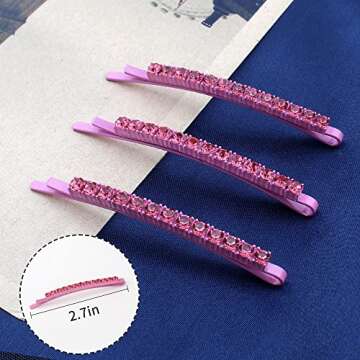 Amariver 24 Pcs Rhinestone Bobby Pins for Glam Hair Styling