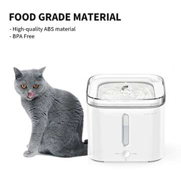 PETKIT Automatic Pet Water Fountain, with Anti-Dry Burning Pump, Smart/Normal Modes, Water Level Window, Ultra-Quiet, Quadruple Filtration Cat/Dog Water Dispenser -2L