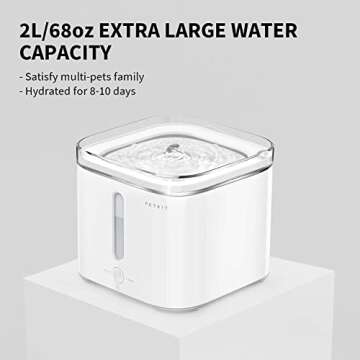 PETKIT Automatic Pet Water Fountain, with Anti-Dry Burning Pump, Smart/Normal Modes, Water Level Window, Ultra-Quiet, Quadruple Filtration Cat/Dog Water Dispenser -2L
