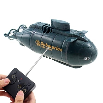 Tipmant Mini RC Nuclear Submarine Toy - Remote Control Dive Boat for Kids (Blue)