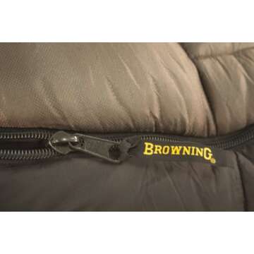 Browning Camping McKinley -30 Degree Sleeping Bag, Clay/Black, 36-Inch x 90-Inch