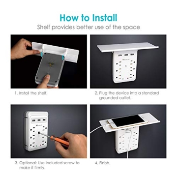 Buy VICOUP 9 Port Surge Protector with USB and Shelf