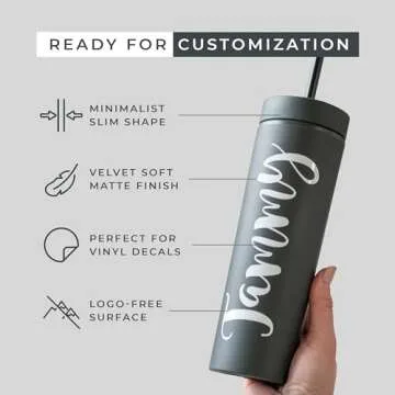STRATA CUPS Black Skinny Tumblers with Lids and Straws (12 pack) - 16oz Double Wall Acrylic Tumbler, Tall Matte Skinny Tumblers, Bulk with Free Straw Cleaner, Reusable Cups