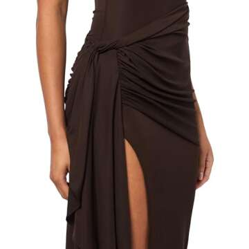Ronny Kobo Women's Crystal Sleeveless Dress, Chocolate Brown