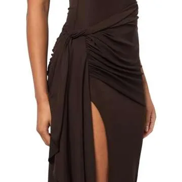 Ronny Kobo Women's Crystal Sleeveless Dress, Chocolate Brown