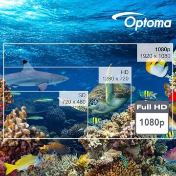 Optoma HD30LV Compact Gaming and Home Theater Projector, 1080p with 4K HDR Input, High Bright 4,500 Lumens for Day and Night Use
