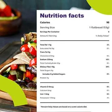 FLATOUT Flatbread Wraps - LIGHT ORIGINAL - 90 Calories - 2 Weight Watchers SmartPoints value per flatbread (2 Packs of 6 Flatbreads)