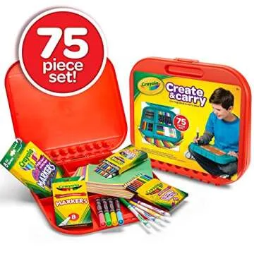 Explore Crayola Create 'N Carry Art Set for Kids 75 pcs