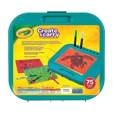 Crayola Create 'N Carry Art Set (75pcs), Art Supplies Kit, Drawing Set for Kids, Arts & Crafts Supplies, Gift for Kids, 5+