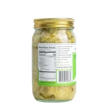 Raw Organic Fermented Probiotic Sauerkraut, "Jalapeno" Variety [Vegan, Gluten Free, Non-GMO, Probiot...
