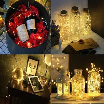 20 Pack 5ft 30 LED Fairy Lights Battery Operated String Lights - Ideal for Wedding Centerpieces,Table Decor,Crafts,Mason Jars,and Christmas Decorations - Silver Wire,Firefly Mini Lights - Warm White