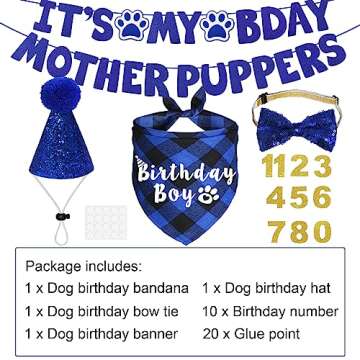 JOTFA Dog Birthday Supplies for Medium Large Pets