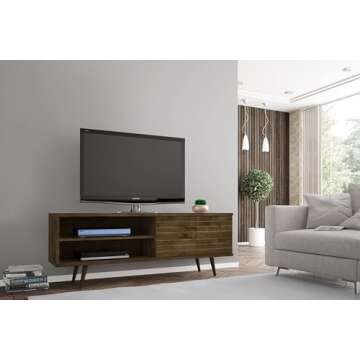 Manhattan Comfort Liberty Mid Century Modern TV Stand for Televisions up to 60 Inches, Bedroom and L...