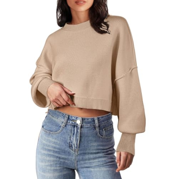 MEROKEETY Women's Oversized Ribbed Knit Sweater