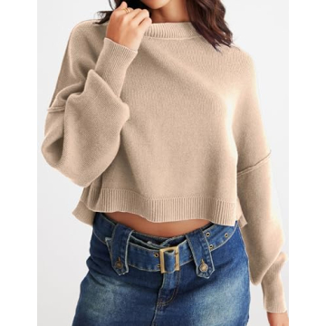 MEROKEETY Women's Oversized Ribbed Knit Sweater